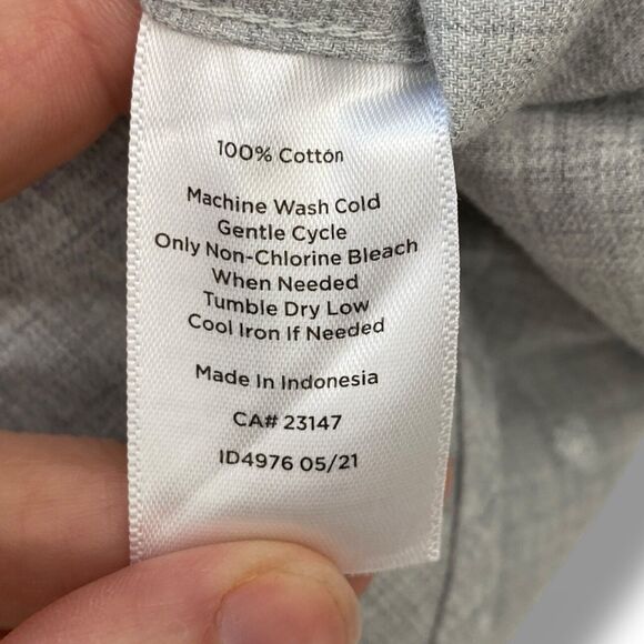 Talbots Button Up Shirt Hearts Womens Large Gray Love Preppy Classic Twee - Picture 8 of 10